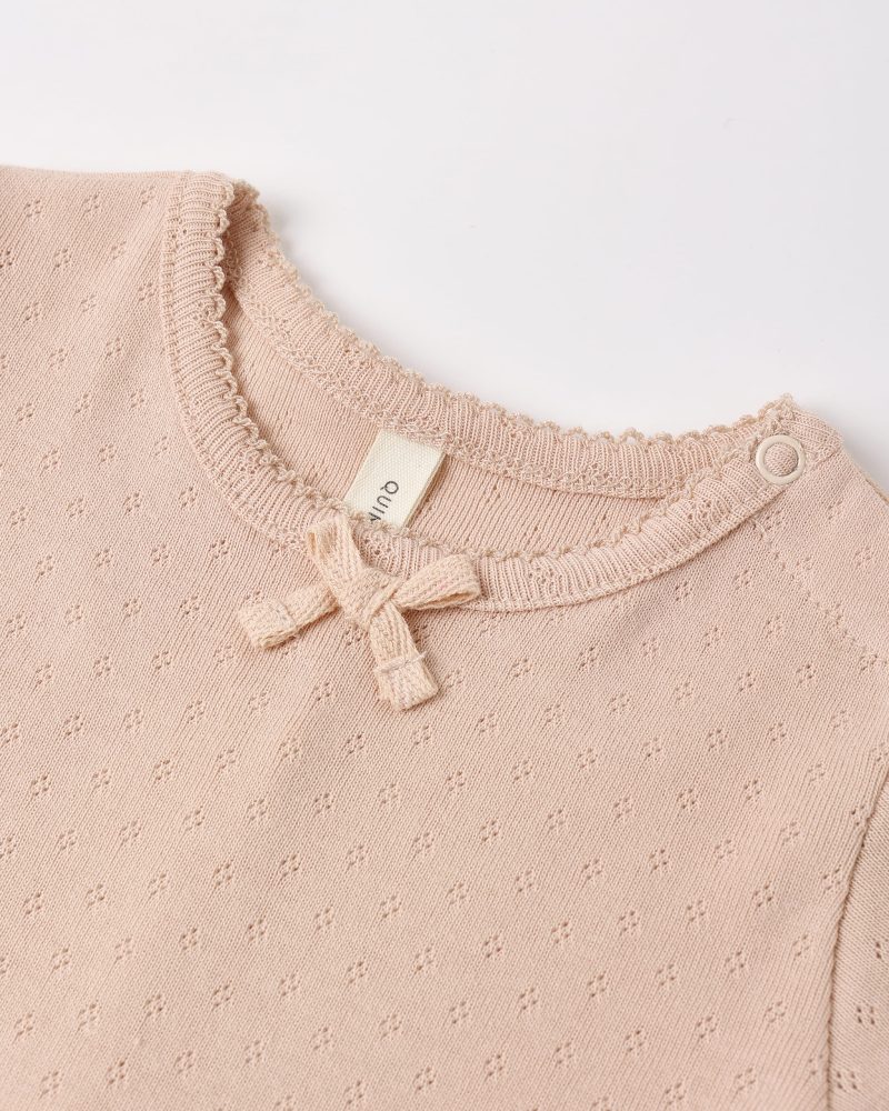 Pointelle Skirted Bodysuit In Melon Pointelle Skirted Bodysuit In Melon