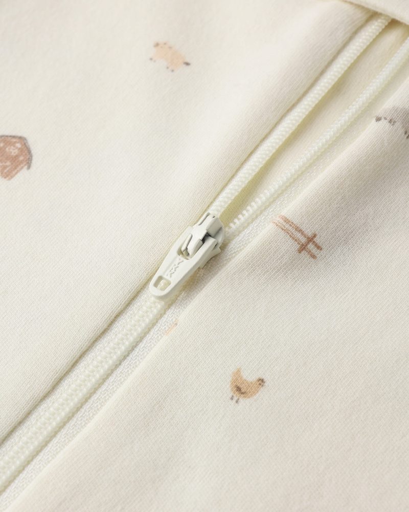 Zip Longsleeve Sleeper In Farm available at Blossom Zip Longsleeve Sleeper In Farm available at Blossom