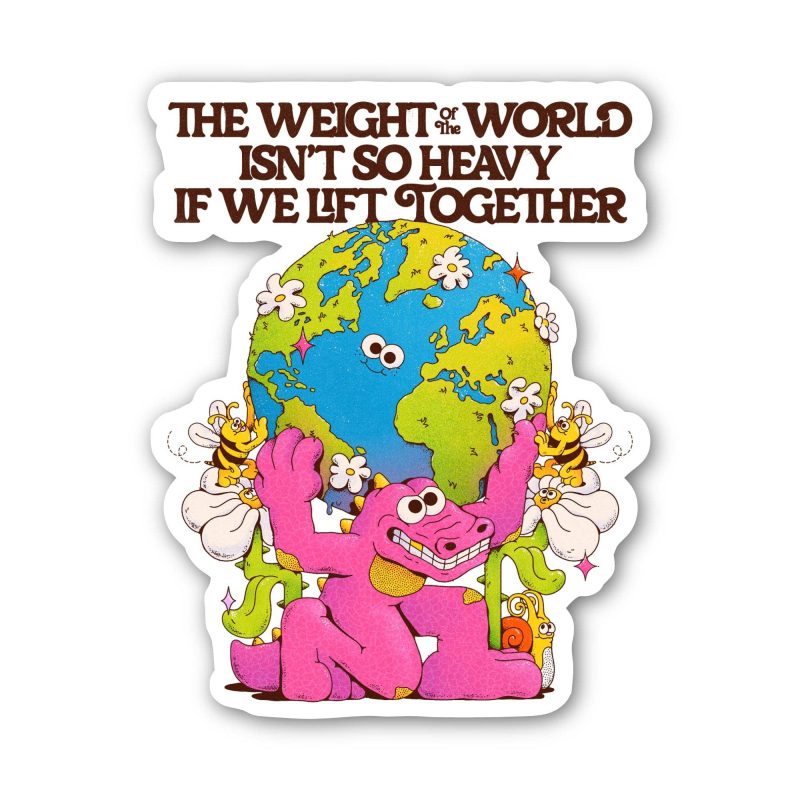 Big Moods Lift Together Alligator World Inspirational Sticker