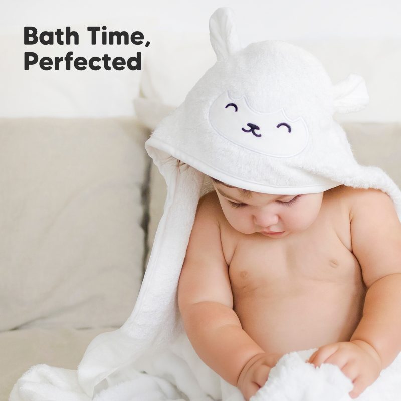 KeaBabies Lamb Cuddle Bamboo Viscose Hooded Baby Towel