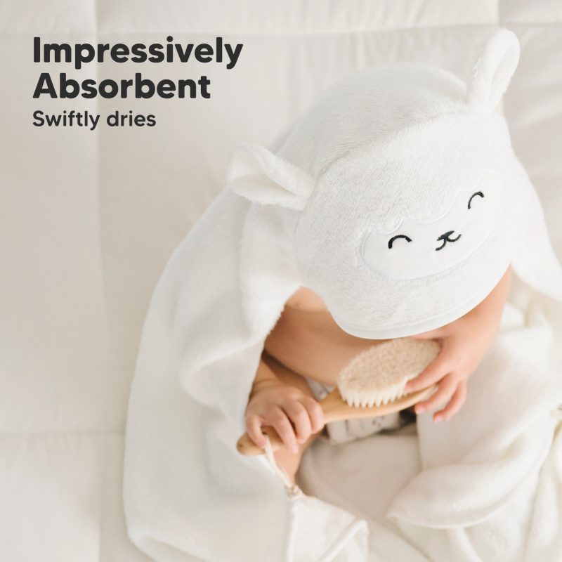 KeaBabies Lamb Cuddle Bamboo Viscose Hooded Baby Towel available at Blossom