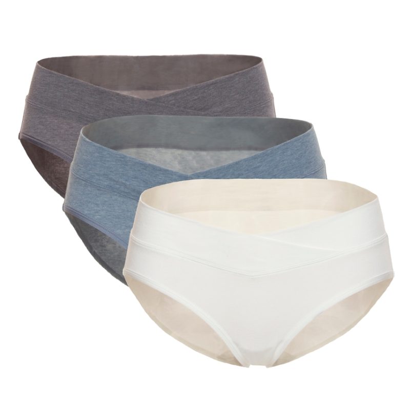Felina Organic Cotton Maternity Hipster Panty 3-Pack Slate/Sky/Cloud