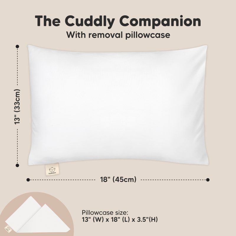 KeaBabies My Little Cuddly Solid White Toddler Pillow Bedding