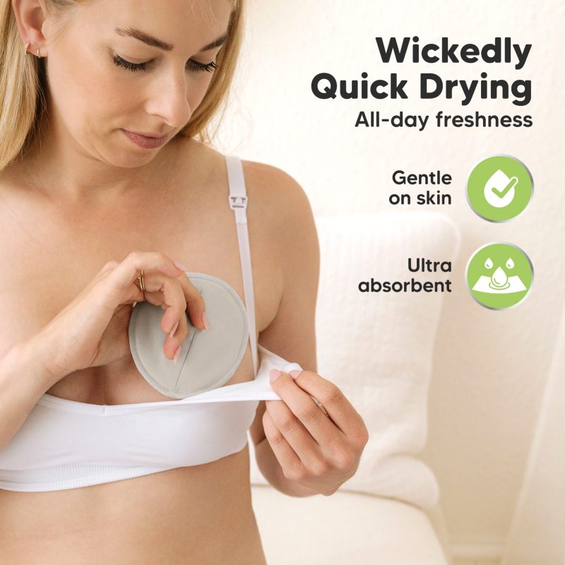 KeaBabies Neutrals Comfy Bamboo Viscose Nursing Pads 14-Pack available at Blossom