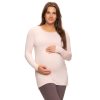 Felina Cotton Modal Maternity Side Shirred Longsleeve Crewneck Shirt Sepia Rose