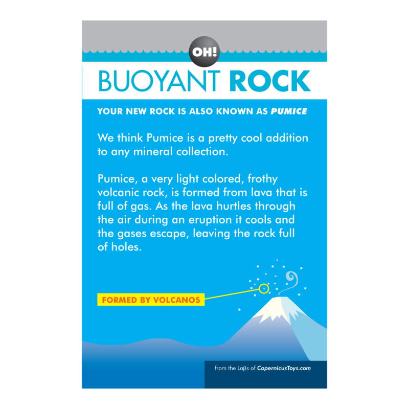 Buoyant Rock Pumice Collectible Science Demo from Copernicus Toys Buoyant Rock Pumice Collectible Science Demo from Copernicus Toys