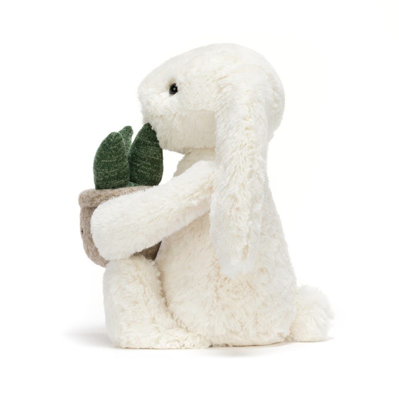 Cream Bunny with Plant made by Jellycat