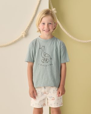 Rylee + Cru Raw Edge Tee In Cruising