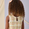 Crochet Tank Set In Citron Daisy Check from Rylee + Cru