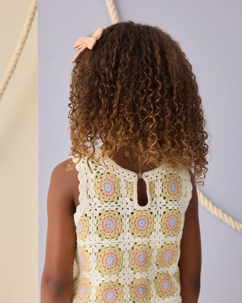 Crochet Tank Set In Citron Daisy Check from Rylee + Cru