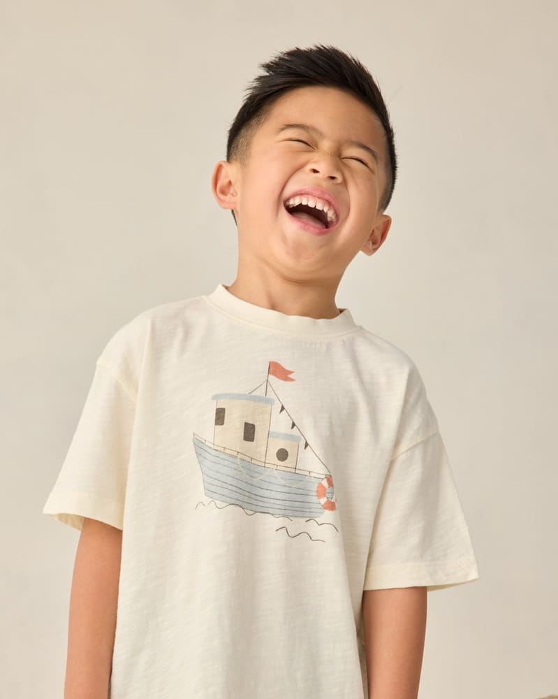 Relaxed Tee in Tug Boat available at Blossom Relaxed Tee in Tug Boat available at Blossom