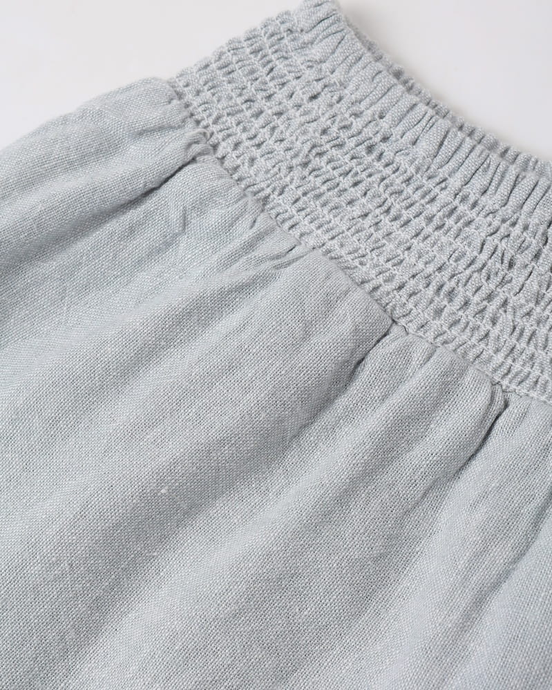 Wrap Ruffle Skirt in Heathered Light Blue Wrap Ruffle Skirt in Heathered Light Blue