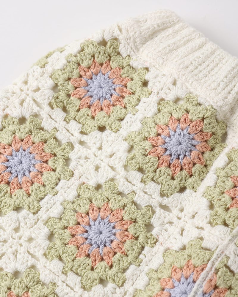 Rylee + Cru Crochet Tank Set In Citron Daisy Check