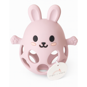 sugar + maple Blush Bunny Silicone Ball Teether
