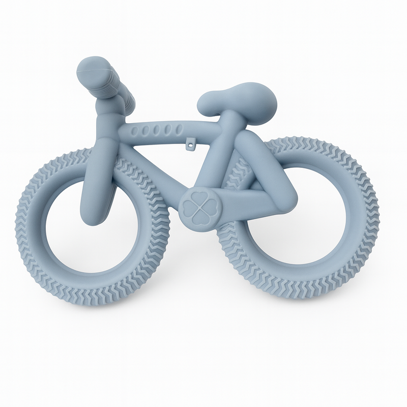 sugar + maple Blue Bicycle Silicone Teether