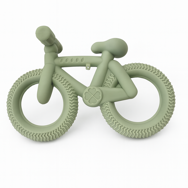 sugar + maple Green Bicycle Silicone Teether