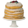 Maileg Party Cake and Cake Stand for Mouse in Off White