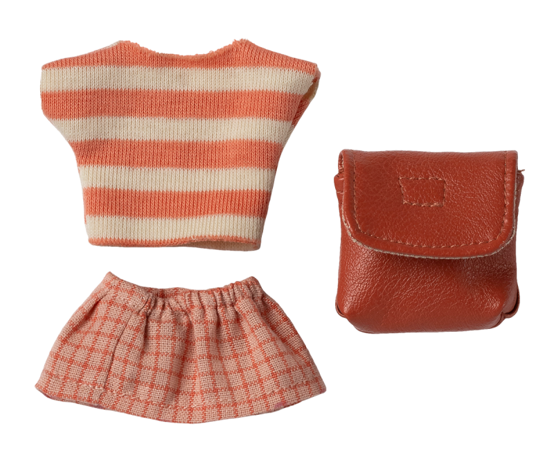 Maileg Clothes and Coral Bag for Big Sister Mouse