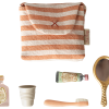 Toothbrush Set in bag for Mouse - Coral stripe from Maileg