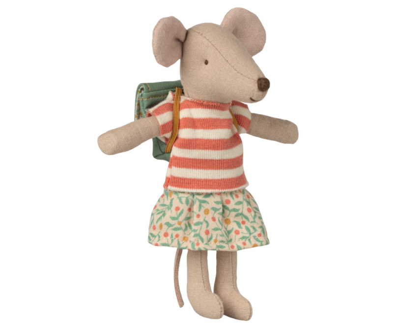 Clothes and Green Bag for Big Sister Mouse made by Maileg