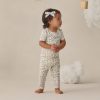 Quincy Mae Bamboo Short Sleeve Pajama Set in Blue Floral