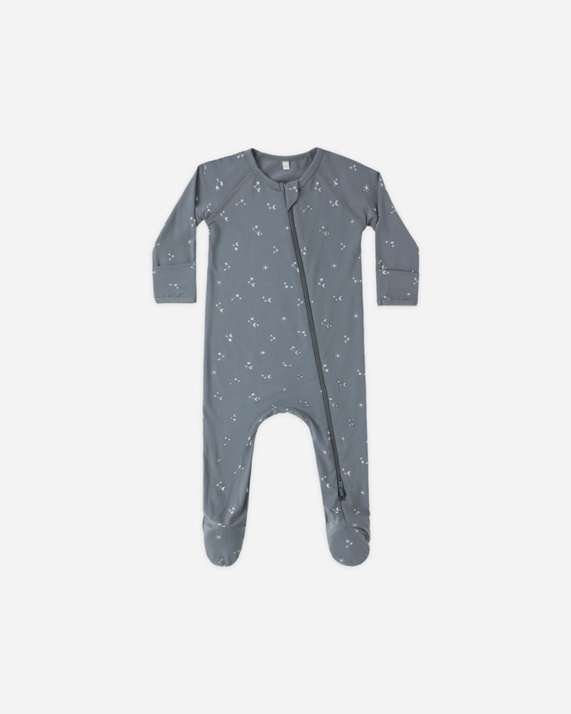 Bamboo Zip Footie in Starlight available at Blossom