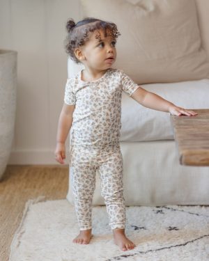Quincy Mae Bamboo Short Sleeve Pajama Set in Wildflower