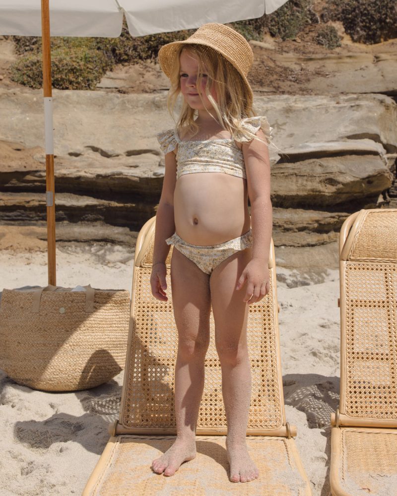 Rylee + Cru Hanalei Two-Piece Swim Suit in Lemon Meadow Floral