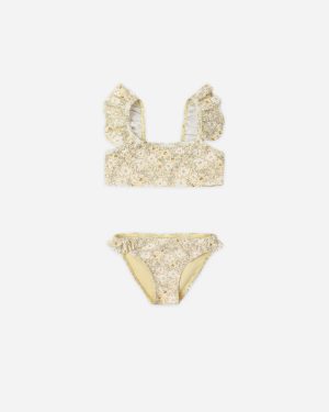 Rylee + Cru Hanalei Two-Piece Swim Suit in Lemon Meadow