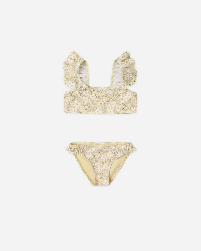 Rylee + Cru Hanalei Two-Piece Swim Suit in Lemon Meadow