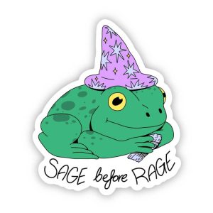 Big Moods Sage Before Rage Witchy Frog Sticker