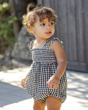 Julia Romper in Black Check from Rylee & Cru