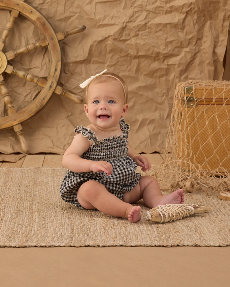Rylee & Cru Julia Romper in Black Check