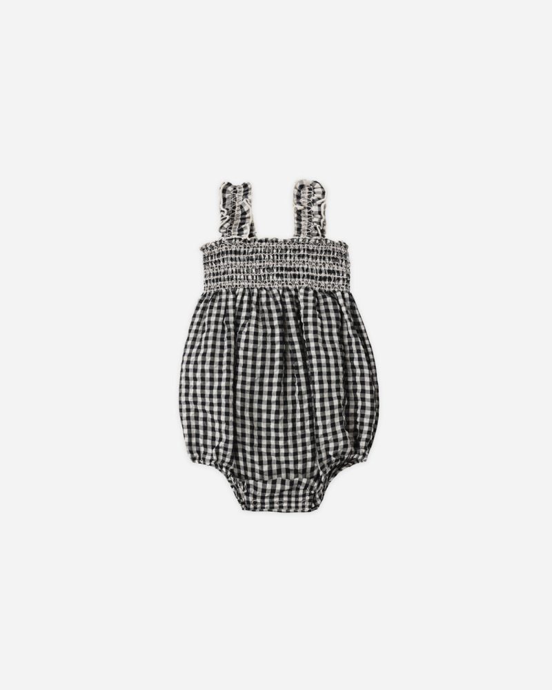 Julia Romper in Black Check