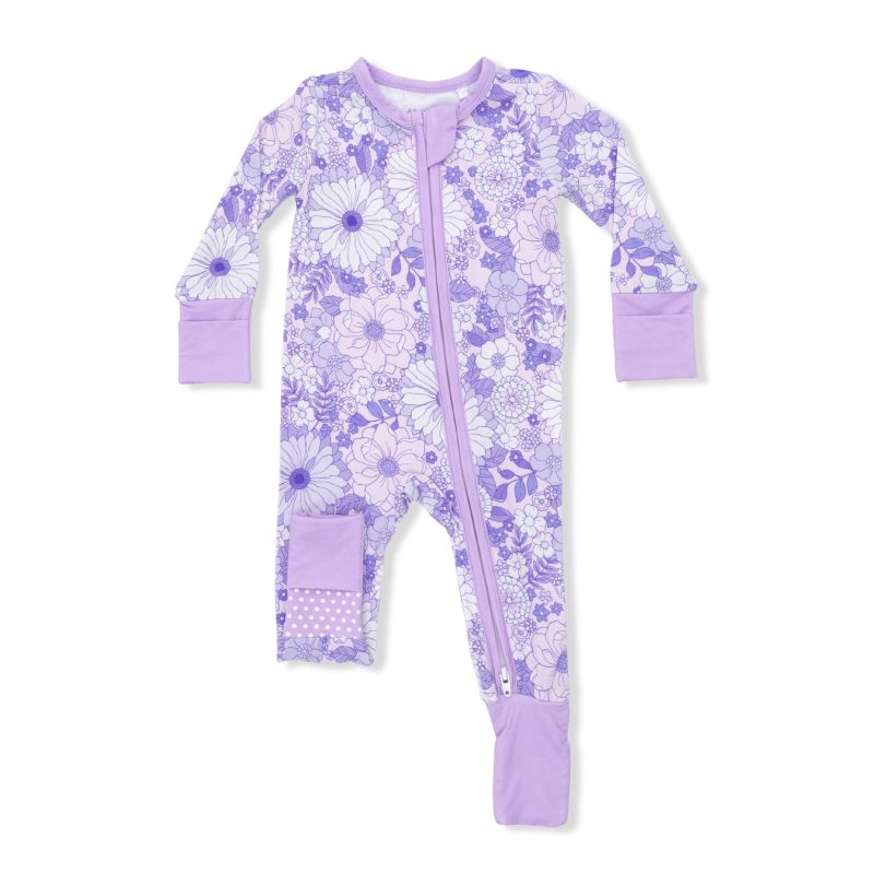 Angel Dear Lacy Lavender Floral  Convertible Romper
