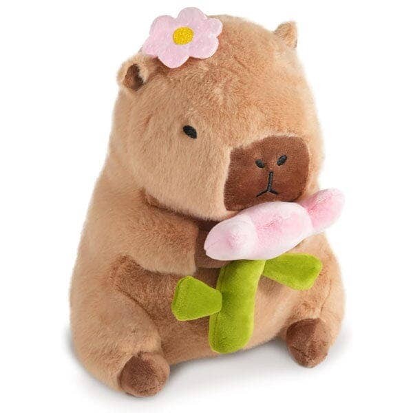 Showcase Capybara 9" Kawaii Plush with Flower Showcase Capybara 9" Kawaii Plush with Flower