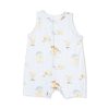 Angel Dear Vintage Spring Ducklings Green Sleeveless Shortie Romper