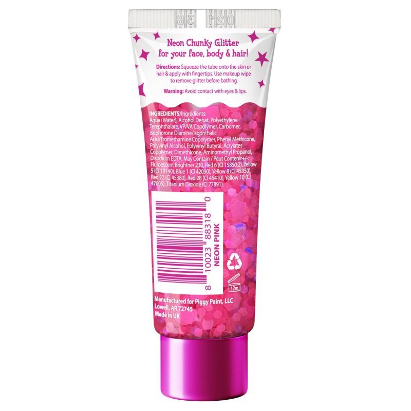 Glitter Gel Body & Hair Neon Pink from Piggy Paint Glitter Gel Body & Hair Neon Pink from Piggy Paint