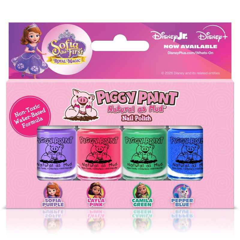 Piggy Paint Sofia the First 4-Polish Kids Non-Toxic Nail Polish Box Set