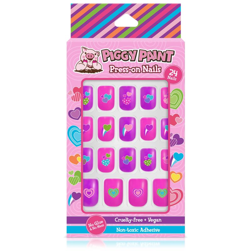 Piggy Paint Happy Hearts Piggy Press-on Nails Piggy Paint Happy Hearts Piggy Press-on Nails