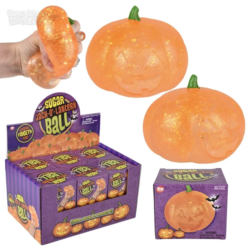 ZHSGJA3.711f1576 Jack O Lantern Squeezy Sugar Ball 3 Inches