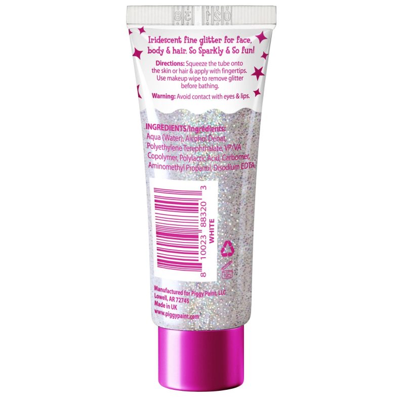 Glitter Gel Body & Hair White from Piggy Paint