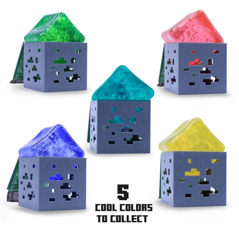 Minecraft Jelly Cube Squishy Toy Mystery Box in Display made by Showcase