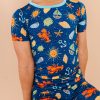 Shell We Go to Bed Blue Short Set Pajamas from Kiki + Lulu