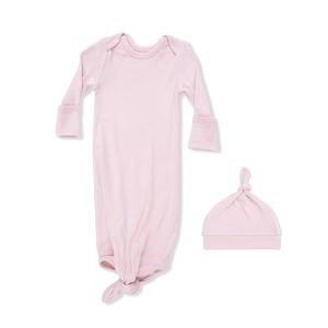 Angel Dear Solid Veiled Pink Knotted Gown and Hat Angel Dear Solid Veiled Pink Knotted Gown and Hat