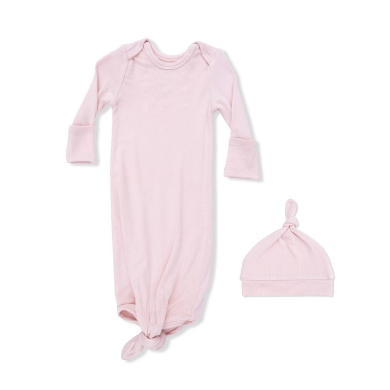 Angel Dear Solid Veiled Pink Knotted Gown and Hat Angel Dear Solid Veiled Pink Knotted Gown and Hat