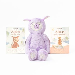 Slumberkins Lilac Alpaca Stress Relief Kin Set with 2 Books