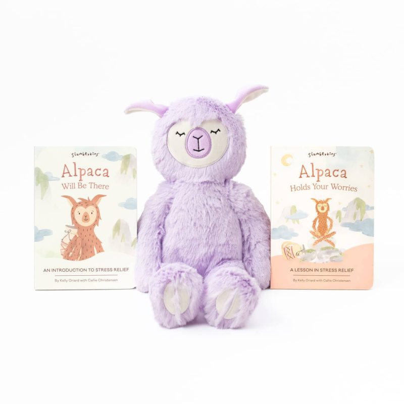 Slumberkins Lilac Alpaca Stress Relief Kin Set with 2 Books