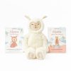Slumberkins Ivory Alpaca Stress Relief Kin Set with 2 Books