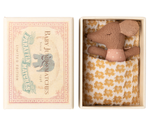 Maileg Sleepy Wakey Baby Mouse in Matchbox - Rose Maileg Sleepy Wakey Baby Mouse in Matchbox - Rose